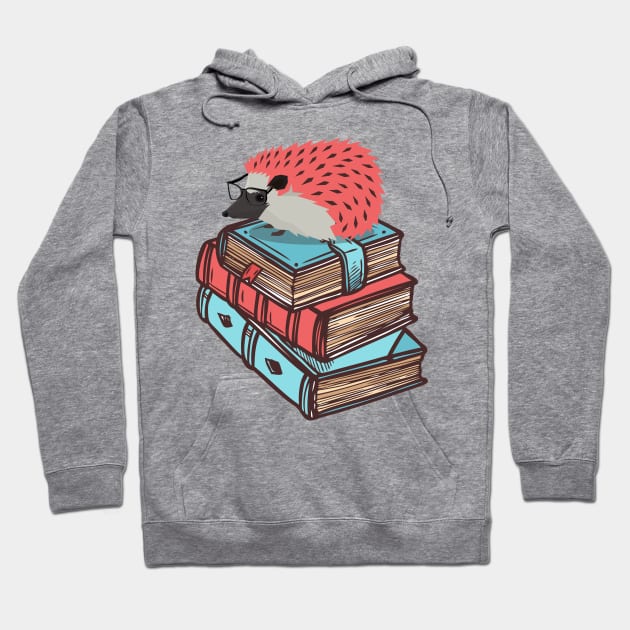 'Book Nerd Hedgehog' Lovely Book Worm Gift Hoodie by ourwackyhome